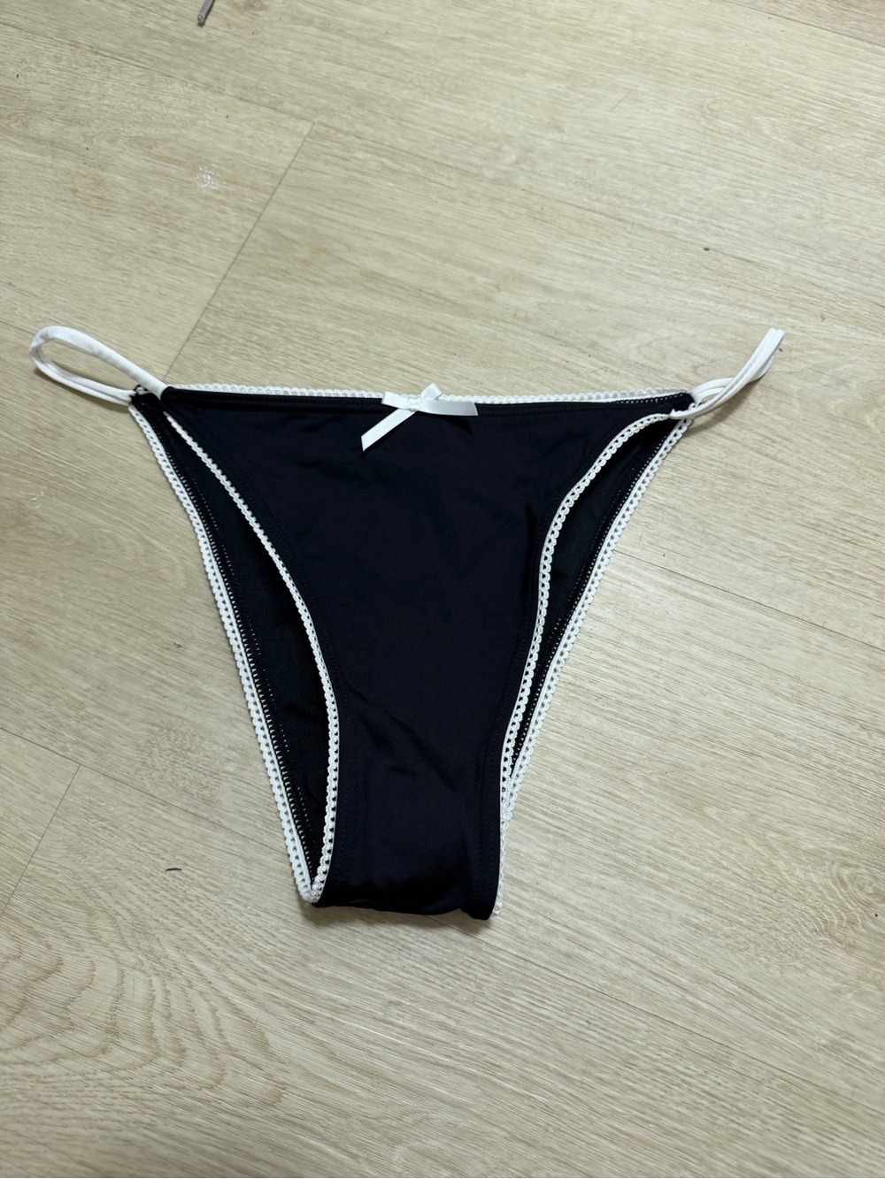 Ardene Black Bikini Bottom with White Trim